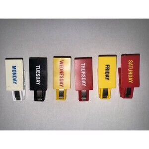 Vintage Hercules Clip Days Of The Week Chip Clips Collectible